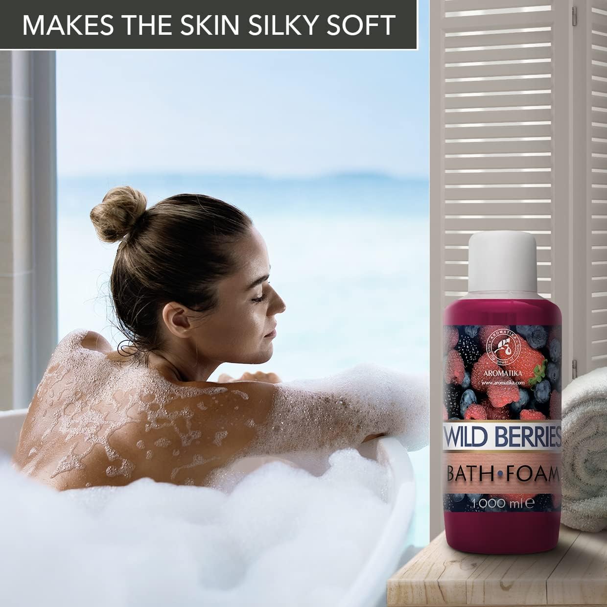 Bath Foam Wild Berries - Relaxing Aromatherapy for Good Sleep | 34 Fl Oz (1000ml)