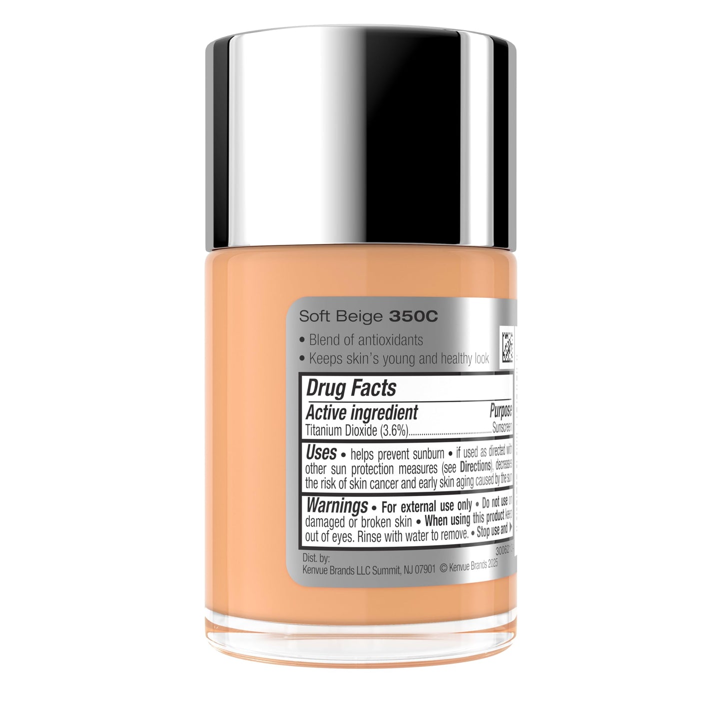 Neutrogena Healthy Skin Liquid Foundation Makeup with Broad Spectrum SPF 20 Sunscreen, Lightweight, Medium Coverage Makeup with Sunscreen and Pro-Vitamin B5, Soft Beige 350C, 1 fl. oz