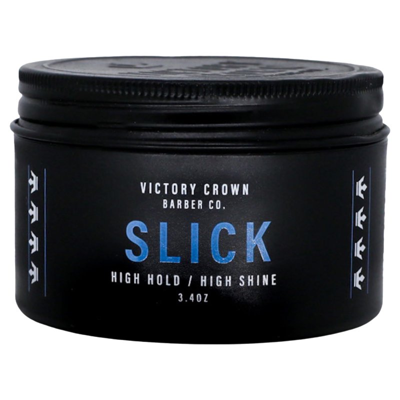 Victory Crown Slick Pomade High Hold & High Shine Natural Hair Styling Grease for Sleek Polished Looks, 3.4 Oz