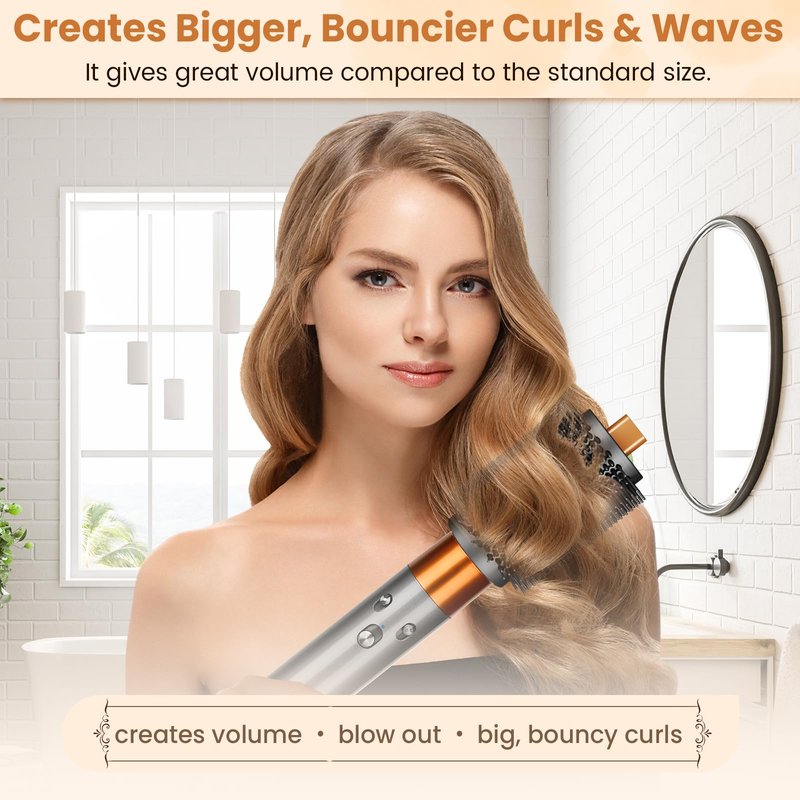 PUREGUST Upgraded Large Round Volumizing Brush for Dyson Airwrap HS01/05/08 Attachments, Bigger Round Brush Attachment Compatible with Airwrap Accessory for Dry Fast Smooth Add Big Volume
