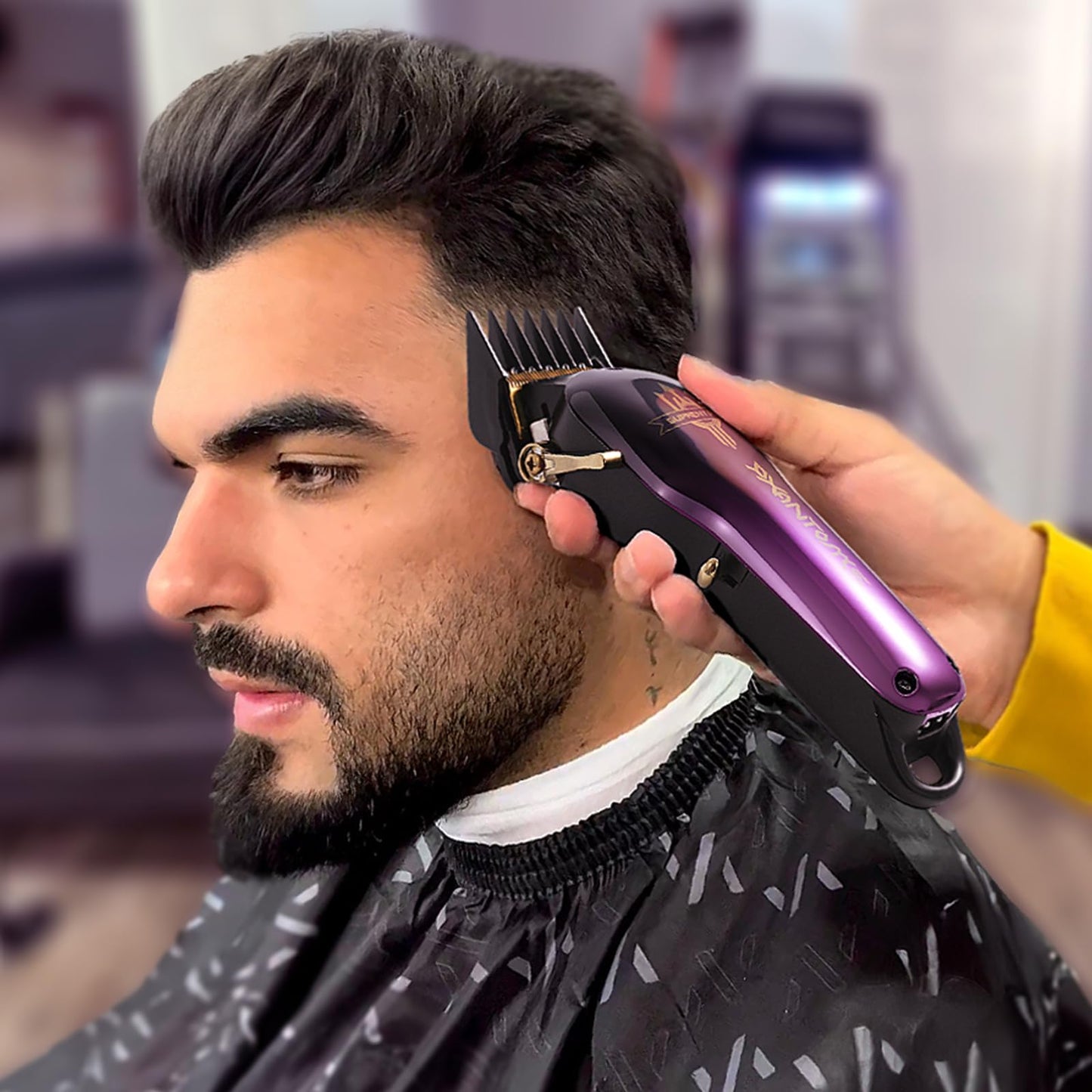 SUPRENT® PRO Professional Hair Clippers for Men- Premium Barber Clippers DLC-Coated Blade & Brushless Motor- Rechargeable Haircutting Kit with DIY Customizable Casing- Gift for Men