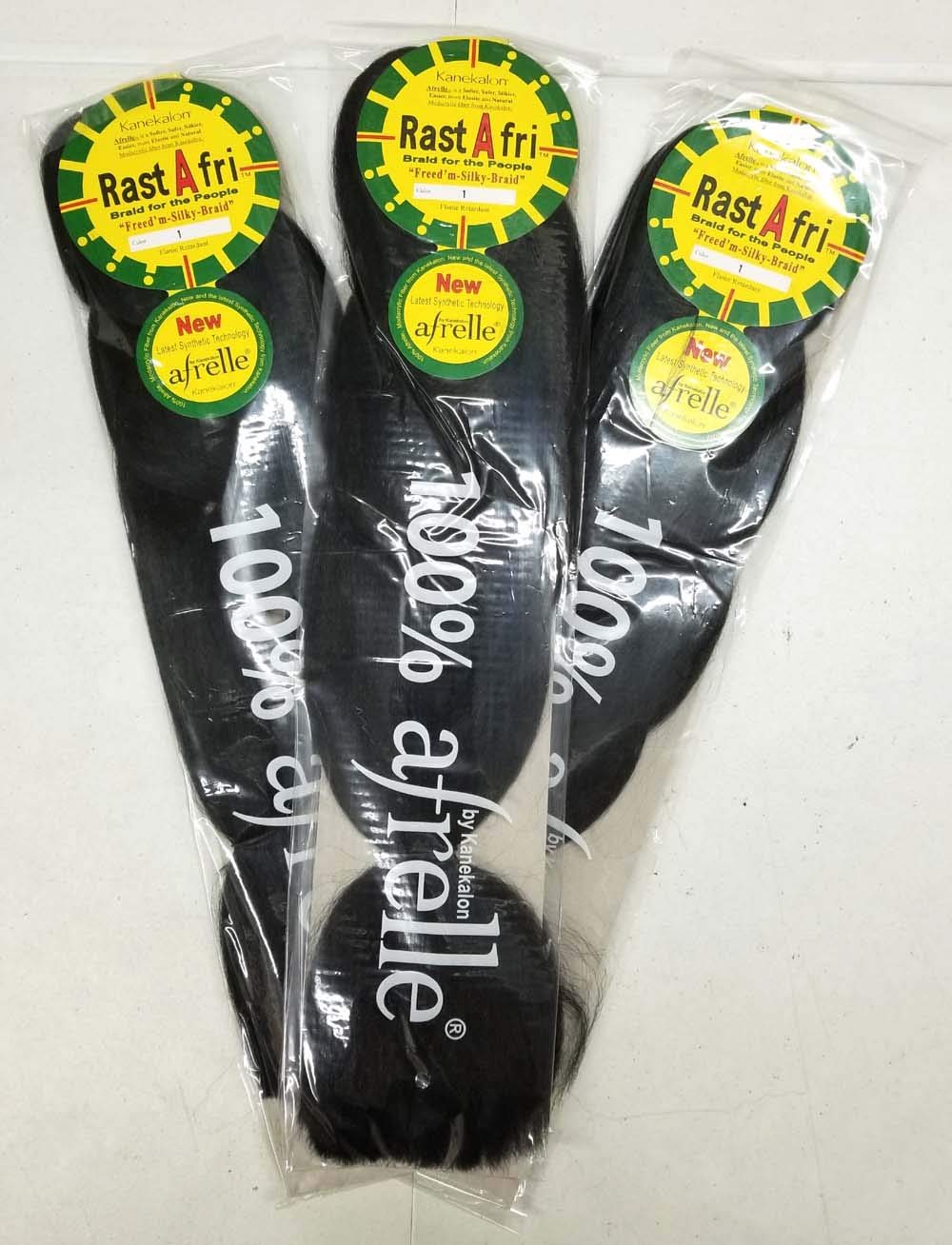 Rasta Fri Braids - Pack of 3 Black Synthetic Hair Extensions | Versatile Styling Options