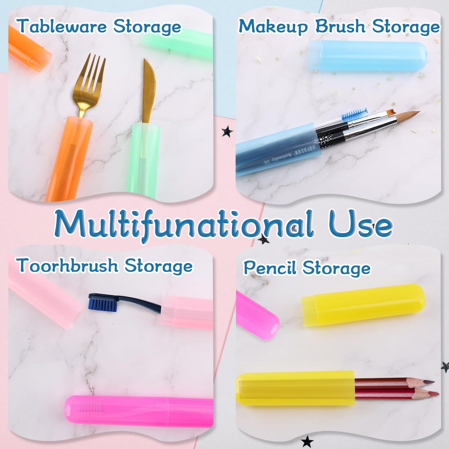 NICEMOVIC 120Pcs Travel Toothbrush Case Holder, Portable Dust Proof Breathable, Classroom Pencil Case Holder, Bulk Toothbrush Holder for Bathroom Indoor Outdoor Travel Trip Camping Back to School