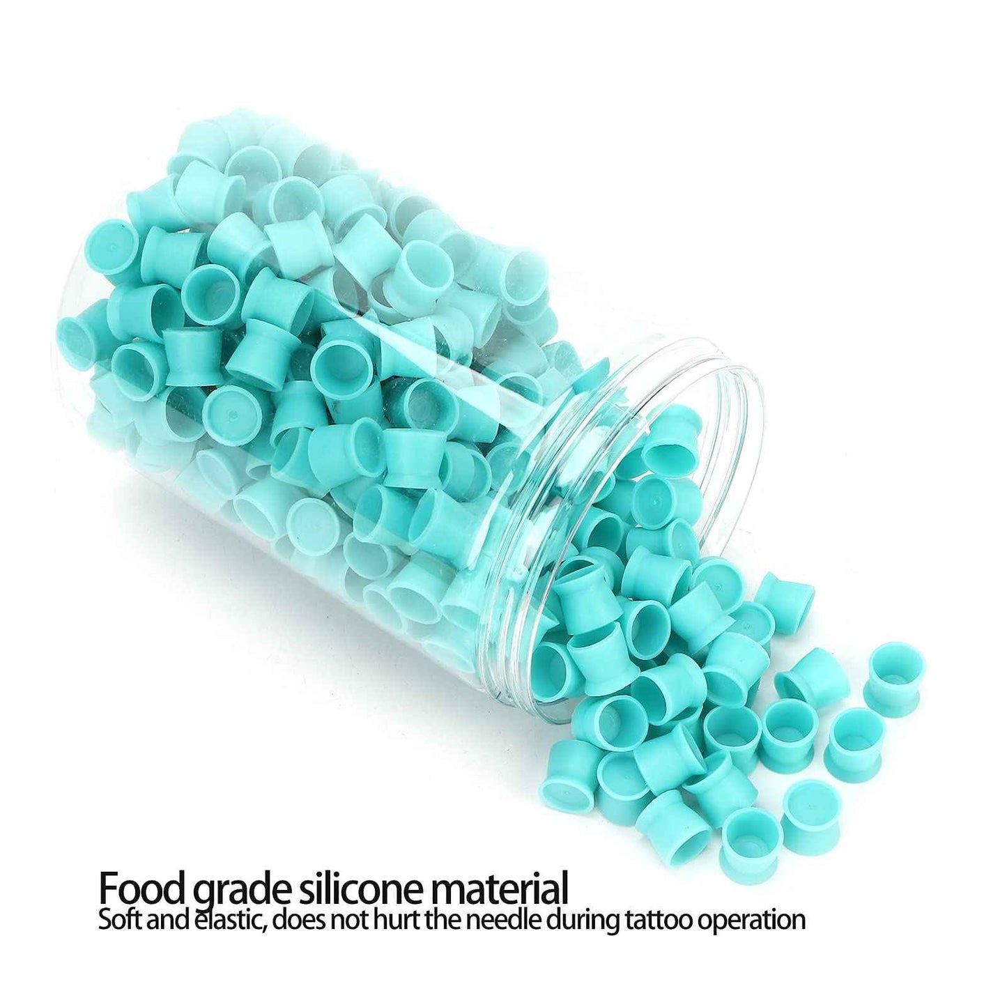 300pcs Ink Cups, Eyebrow Lip Color Cup Silicone Multipurpose Disposable Pigment Cups Ink Paint Cup for Ink Supplies(Blue)