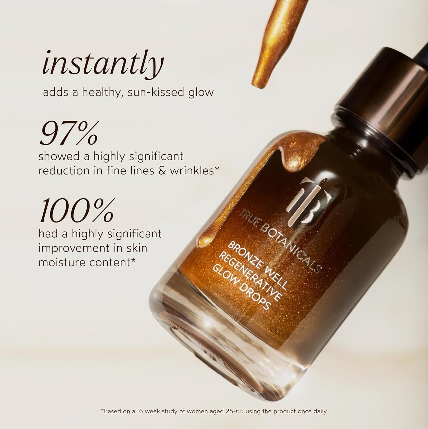 True Botanicals Bronze Well Regenerative Glow Drops - Naturally Bronzing Moisturizer for All Skin Types | 1 fl oz (30 ml)