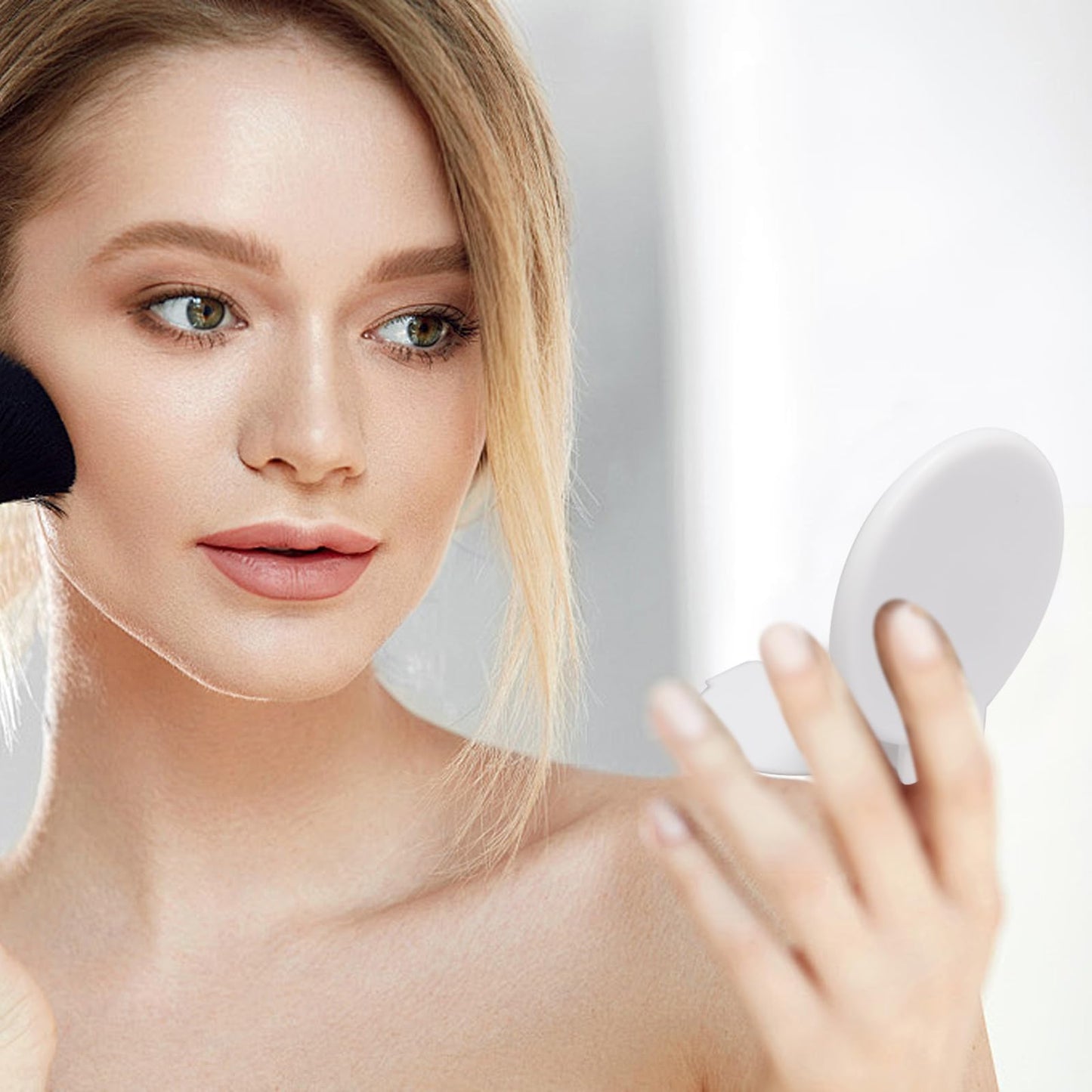 TANEMUDO 82 Pcs Compact Mirror Bulk, Women Portable Mini Folding Round Makeup Mirror for Purse, Travel, and Daily Use (White)