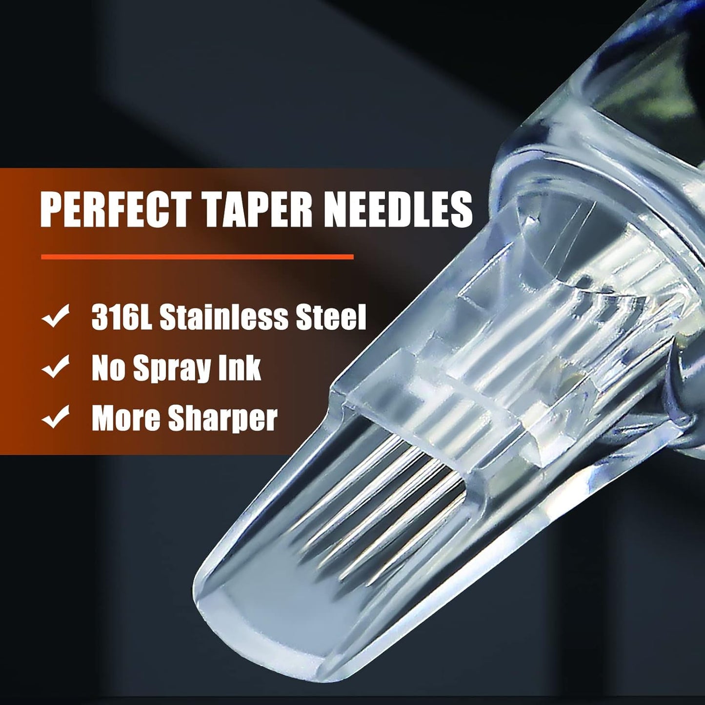 Tattoo Cartridge Needles - 80 Pcs Curved Magnum Tattoo Needles Set | 1205CM, 1207CM, 1209CM, 1211CM