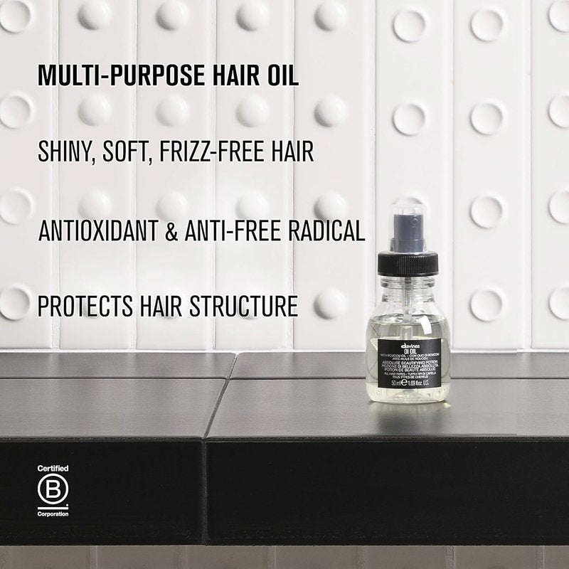 Davines OI Oil | Multi-Function Hair Serum for All Hair Types - Weightless Anti-Frizz & Shine with Roucou Oil - Hydrating Treatment