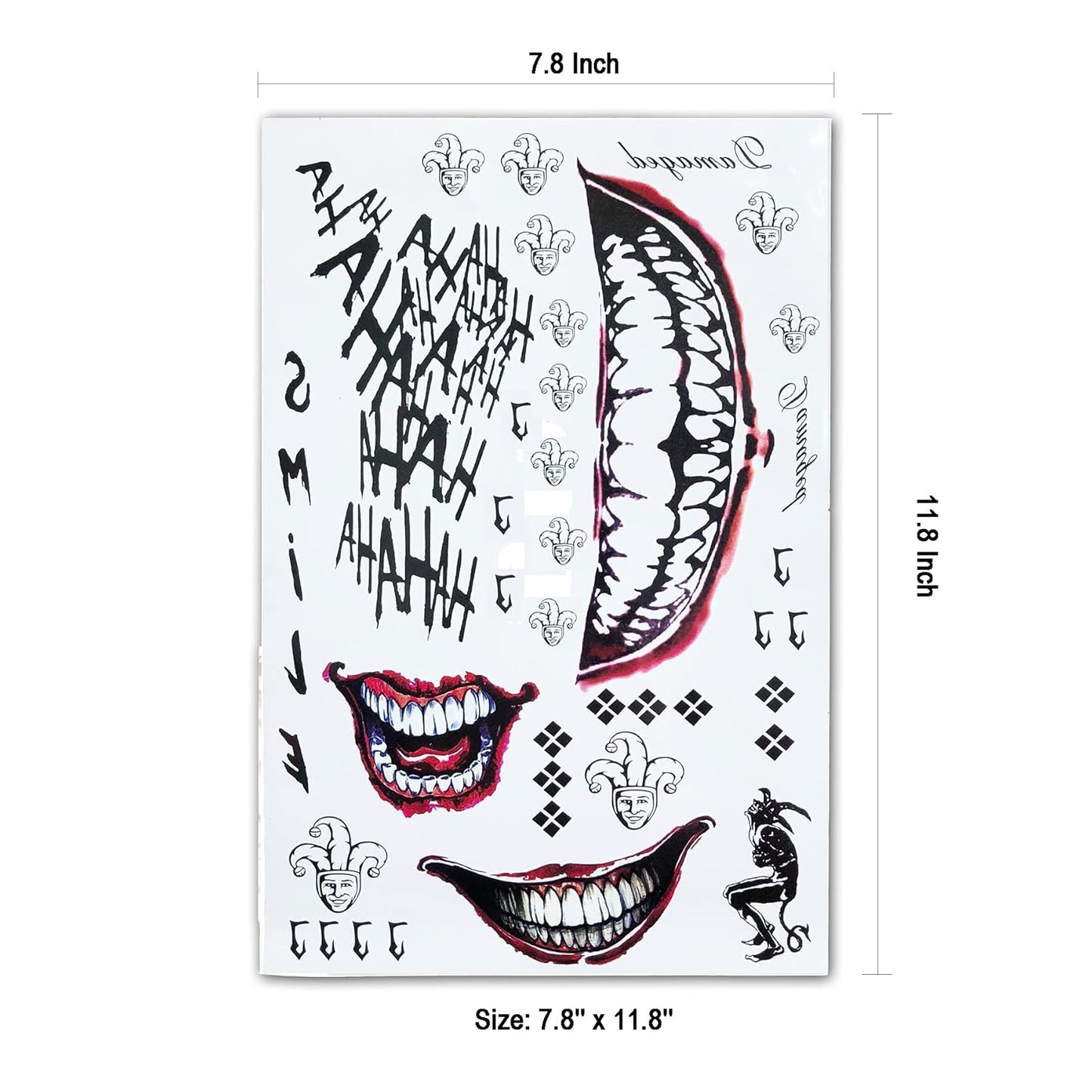 Temporary Tattoo Stickers for Women & Men | 3 Sheets for Halloween Costume & Cosplay