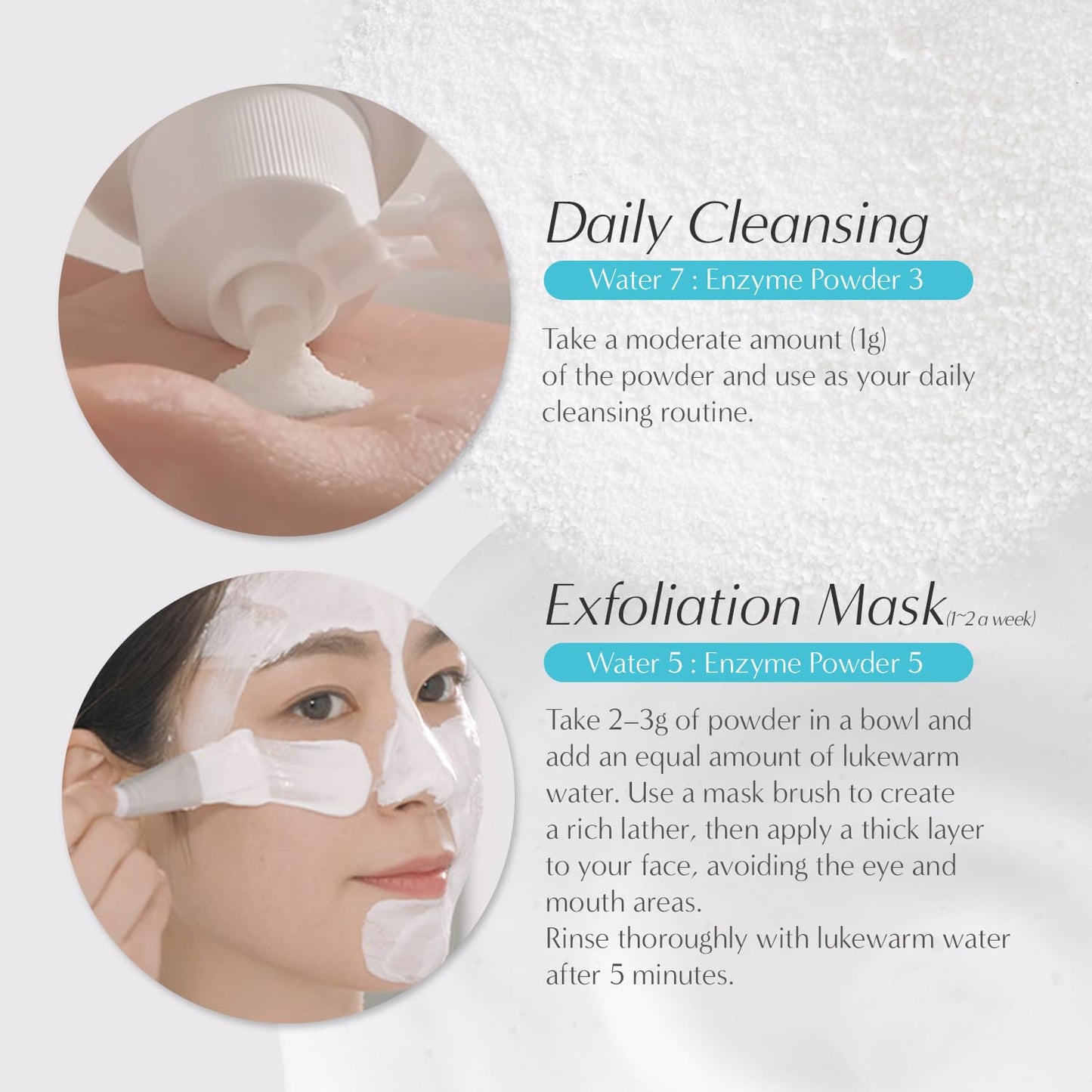 Petitfee B-Glucan Enzyme Wash, Facial Cleanser, Cleansing Powder with Papaya Extract Papain, Rice Ferment Extract for Gentle, Daily Exfoliation, Powder Soap, Cleansing Mask (80g (2.82o.z))