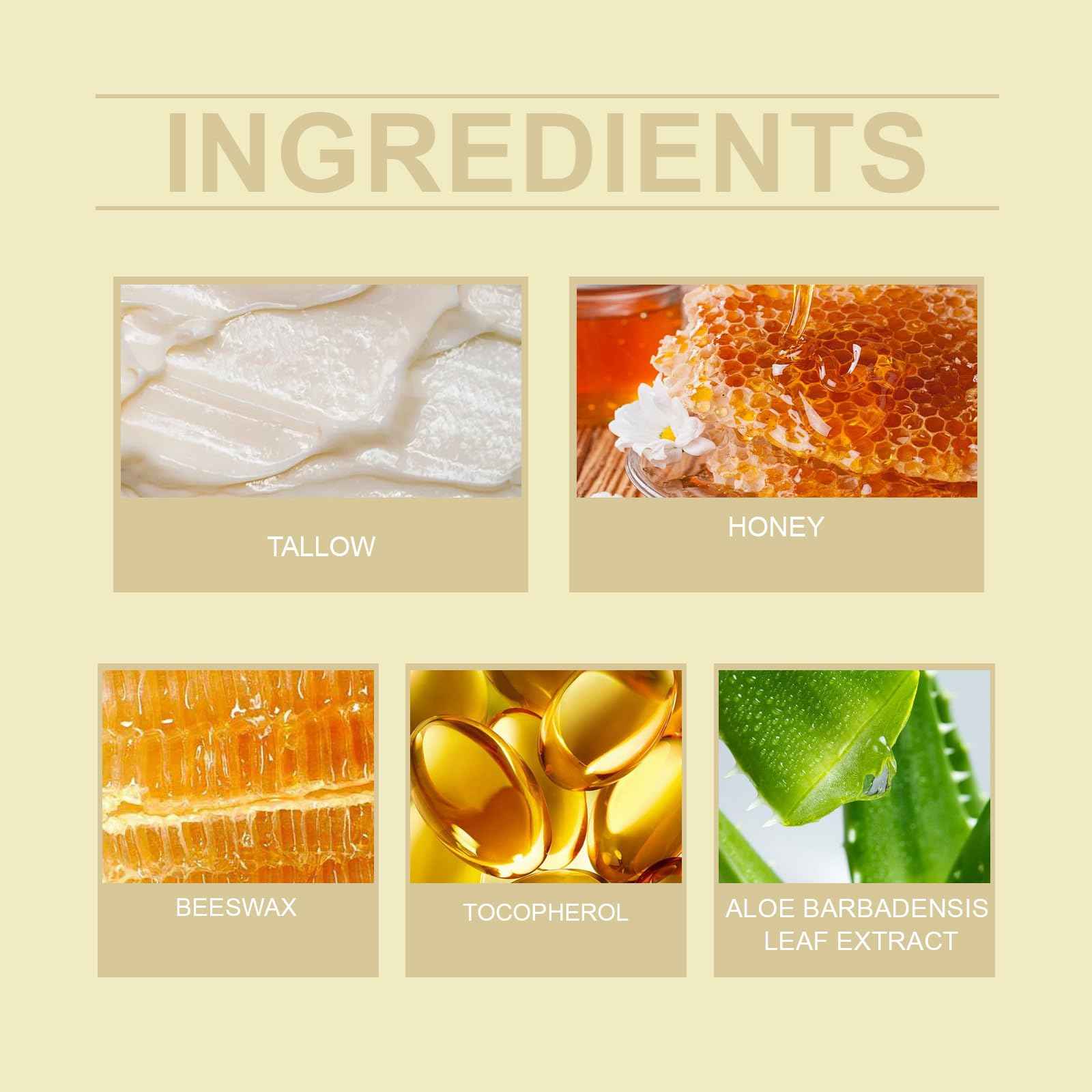 OAKSII Beef Tallow for Skin, 2.5oz Tallow Face Moisturizer, 2Pack Beef Tallow Balm with Raw Honey Moisturizing Cream for Body Lotion SkinCare