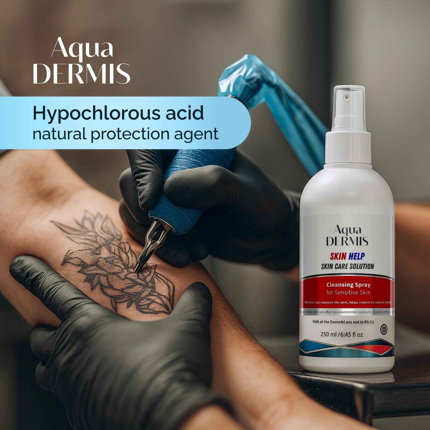 AquaDERMIS Skin Recovery Mist – Hypochlorous Acid Spray for Sensitive and Redness-Prone Skin – pH-Balanced, Alcohol-Free HOCl Facial Toner & Spray for Acne, Eczema, Aftercare – 45 fl oz (250ml)