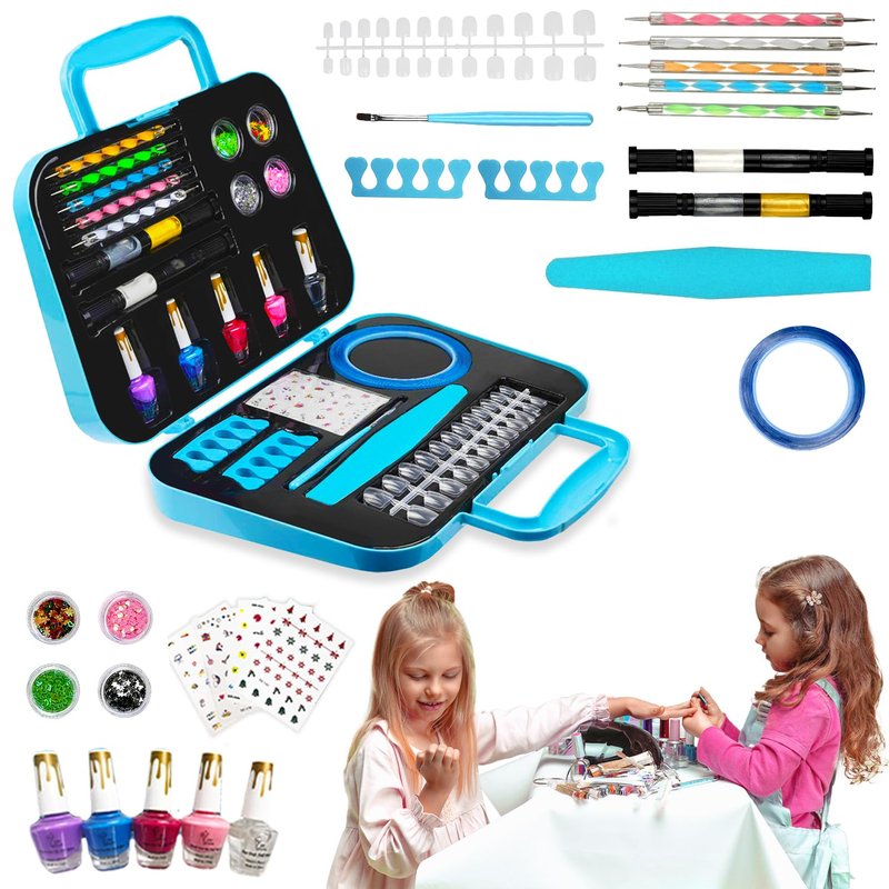 Nail Art Kit for Girls - Non-Toxic Nail Polish Set | Perfect Birthday Gift for Ages 6-12