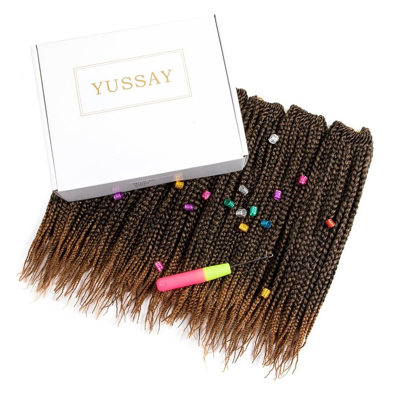 YUSSAY Crochet Box Braids 14 Inch 6 Packs 144 Strands Goddess Box Braids Crochet Hair Pre looped Crochet Hair for Black Women (14 Inch 1B)