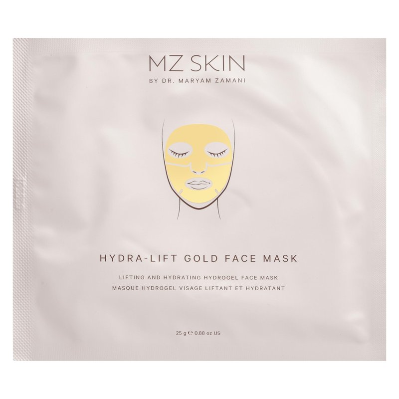 MZ SKIN Hydra-Lift Gold Face Mask Pack of 1 - Niacinamide-Enhanced Hydrogel Treatment for Brightening Radiance, Restoring & Firmness, With Gold Nano Particles, Hyaluronic Acid, Vitamin C & Collagen