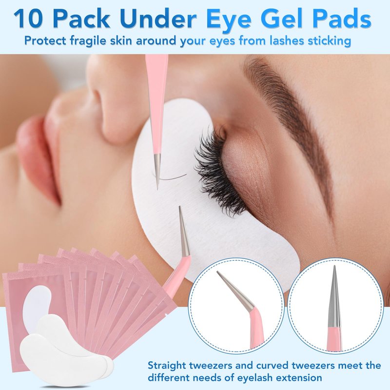 Eyelash Extension Kit for Beginners, Professional Lash Extension Kit with Mannequin Head, Lash Starter Kit with Lash Fan, Lash Extension Supplies for Practice Training Kit
