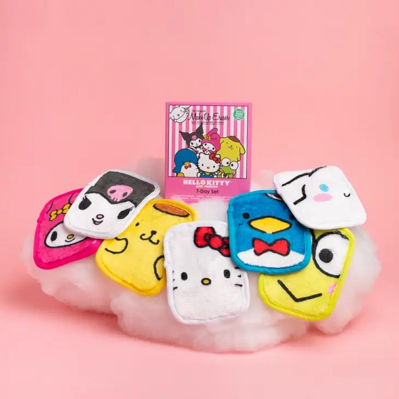 The Original MakeUp Eraser 7-Day Set, Erase All Makeup With Just Water, Including Waterproof Mascara, Eyeliner, Foundation, Lipstick, Sunscreen, and More! (Hello Kitty and Friends), 7ct.