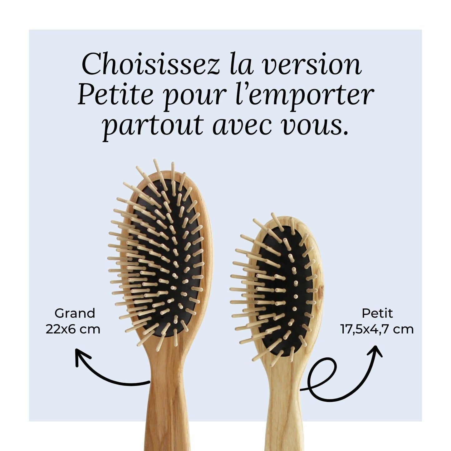 TEK | Oval Wooden Hair Brush with Short Pins in Natural Ash Wood, Ideal for Detangling, Styling and Daily Care of all Type of Hair | 17.5x4.7cm | Handmmade in Italy
