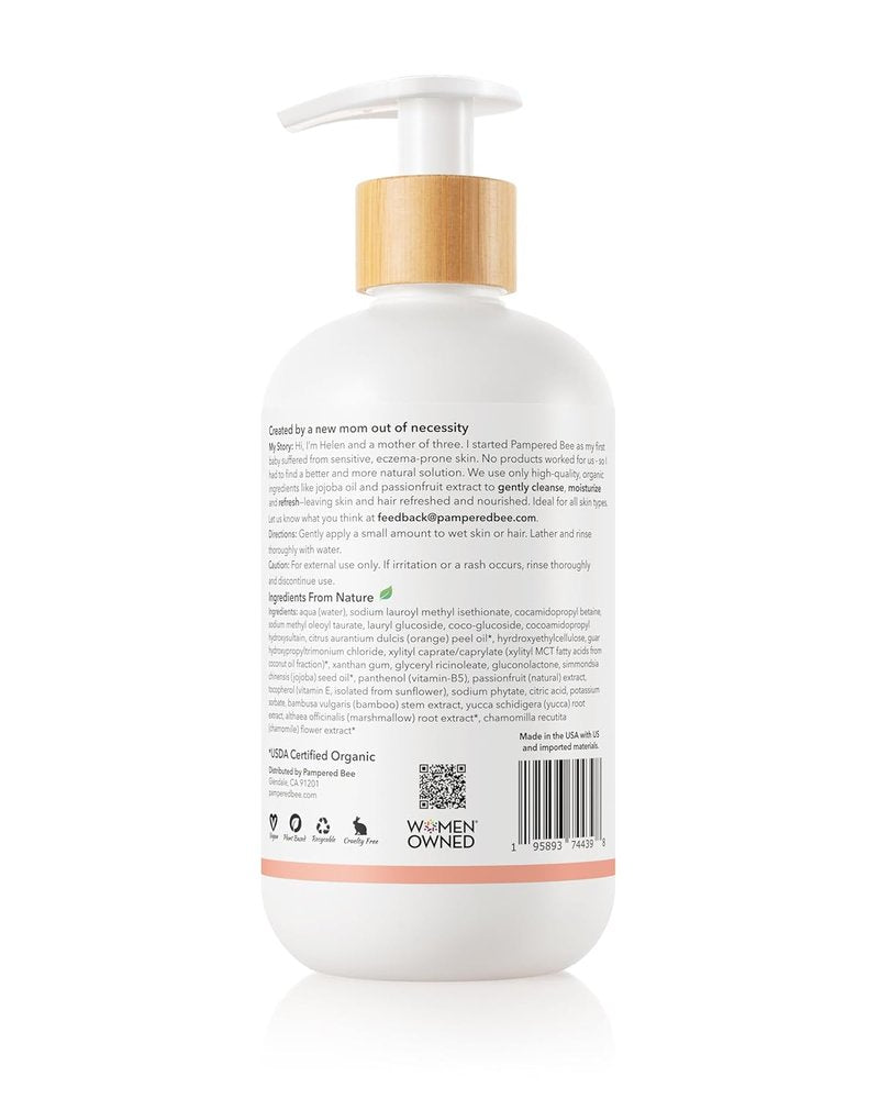 Tropical Fusion 2-in-1 Shampoo & Body Wash for Kids - Natural Formula, 12 oz