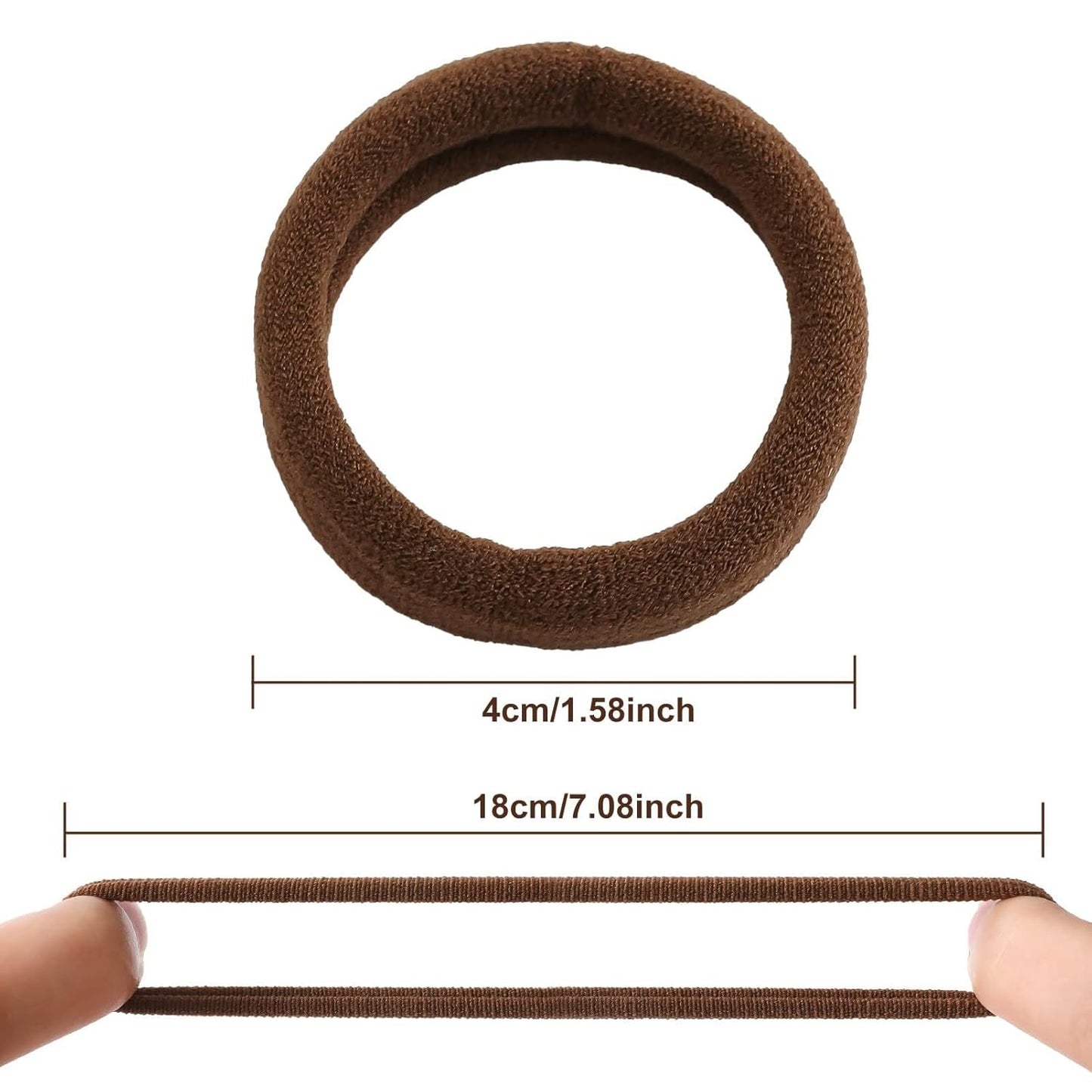 100PCS Black Hair Ties for Women Girls, Seamless Thick Black Hair Band, Elastic Hair Ties No Damage Ponytail Holder