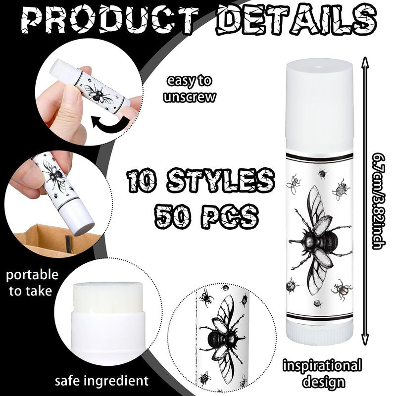 Siifert 100 Pack Halloween Party Favors Gifts Bulk Spooky Skull Lip Balms Halloween Fall Thanksgiving Party Thank You Gifts Treat Bag Stuffers Supplies for Adults Women Men(100)