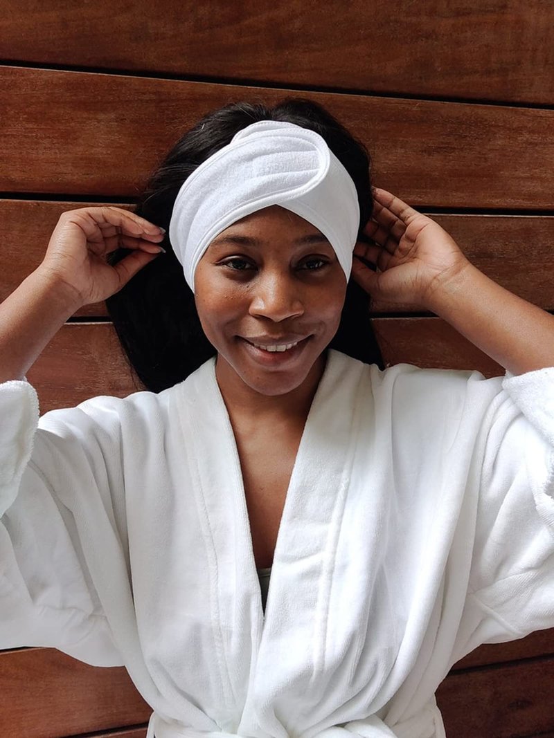 20PCS Facial Spa Headband Head Wrap Terry Cloth Headband for Washing Face Makeup Adjustable Stretch Towel with Magic Tape