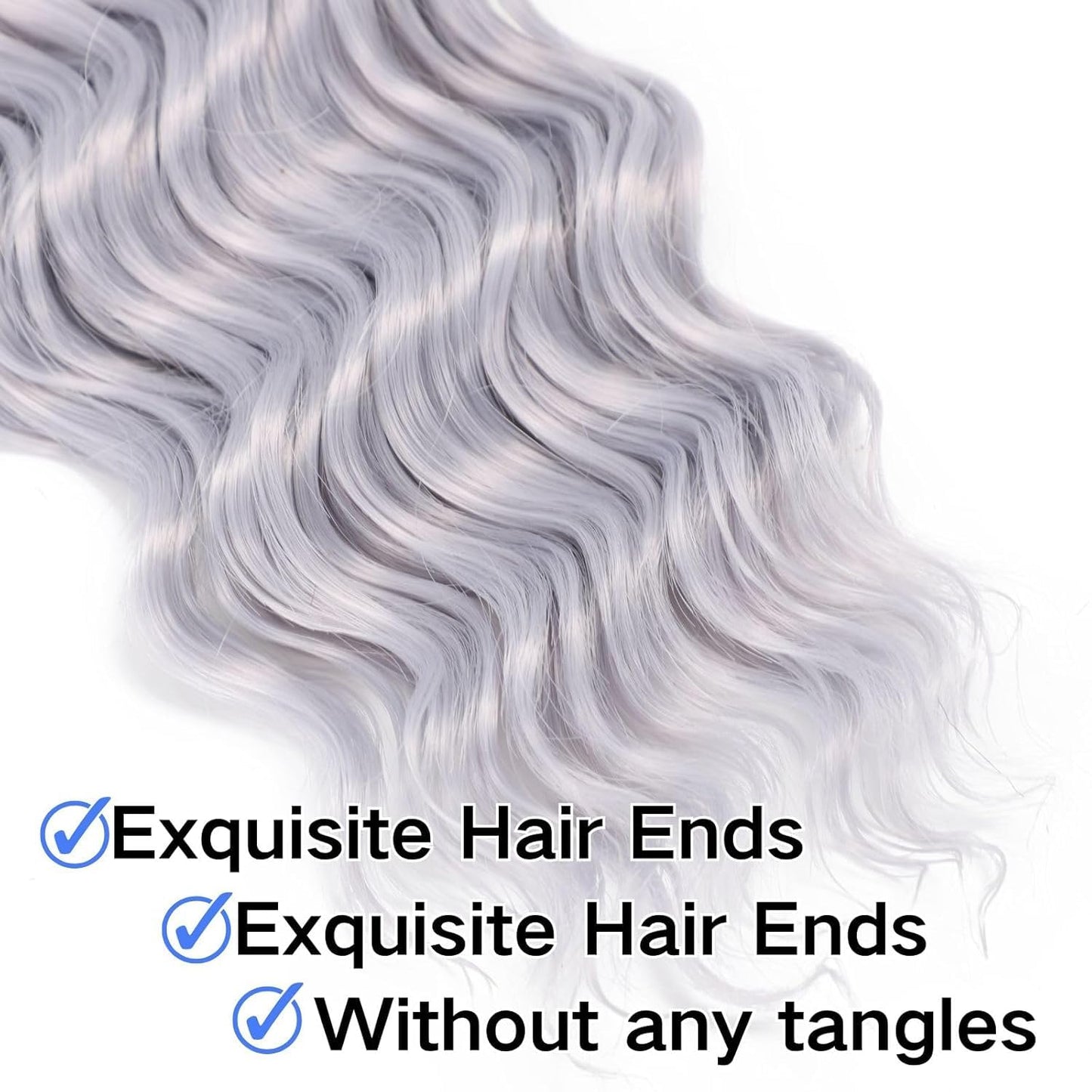Xddnamei Curly Grey Deep Wave Bulk Human Hair for Braiding 2 Bundles Total 100g 22 Inch Grey No Weft Braiding Hair Brazilian Virgin Deep Wave Human Hair Extensions for Boho Braids