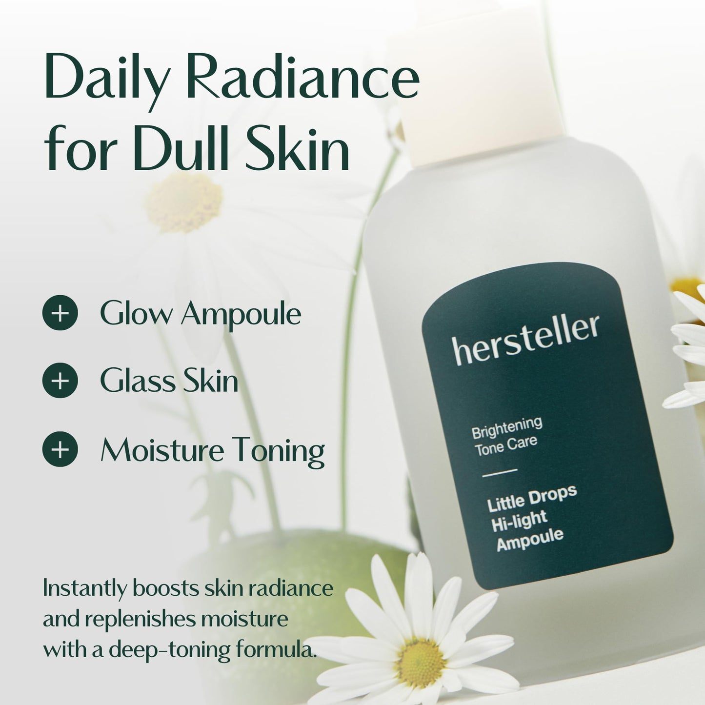 hersteller Little Drops Hi-light Ampoule 43ml, 1.5 Fl Oz Brightening Toning Moisturizing Calming Daisy Flower Extract Vegan Facial Skin Korean Skincare