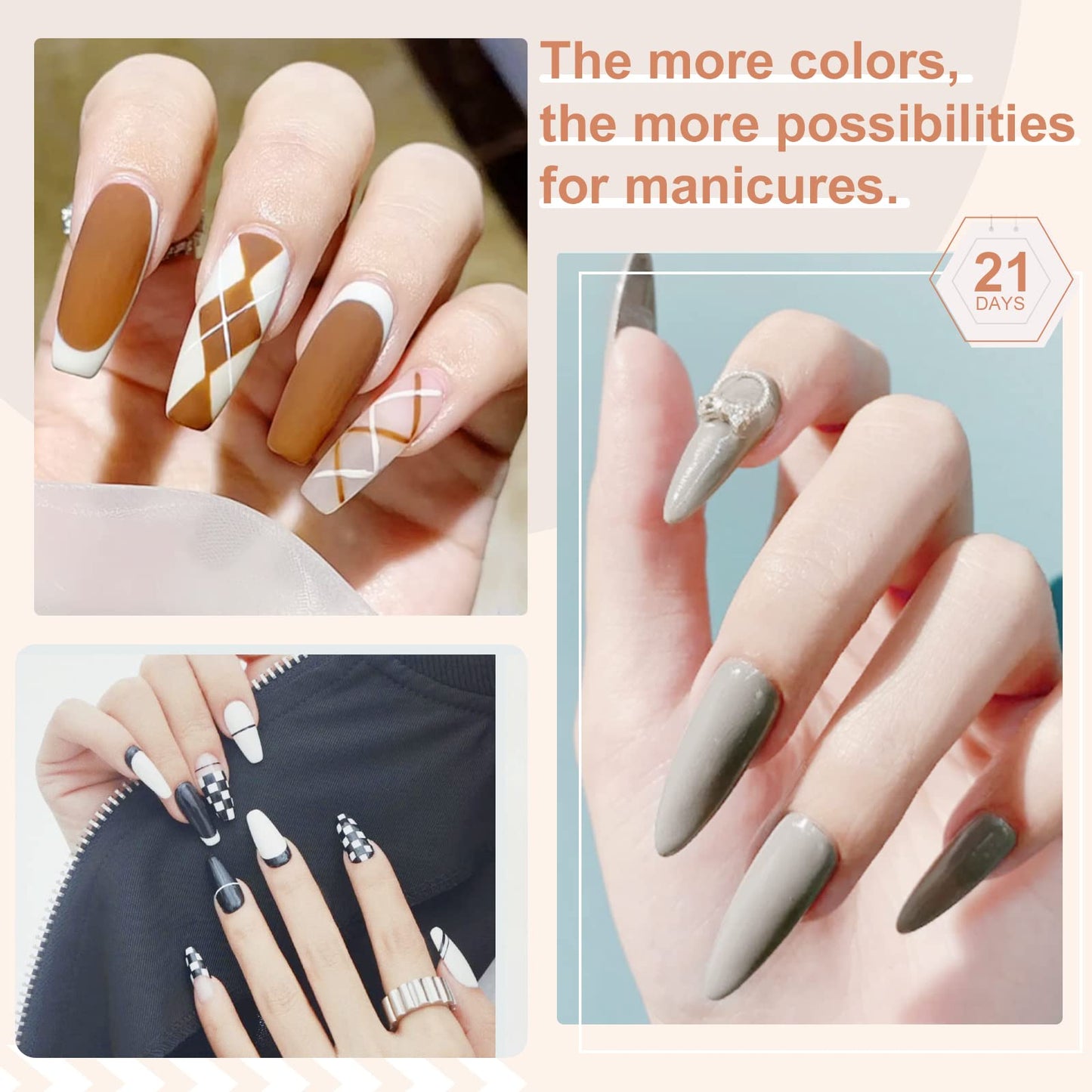 SAVILAND 33PCS Gel Nail Polish Set Classic Glitter White Soak-off U V Nail Polish with Base & Glossy Matte Top Gel French Manicure Nail Art Starter Set for Salon Home & Gifts