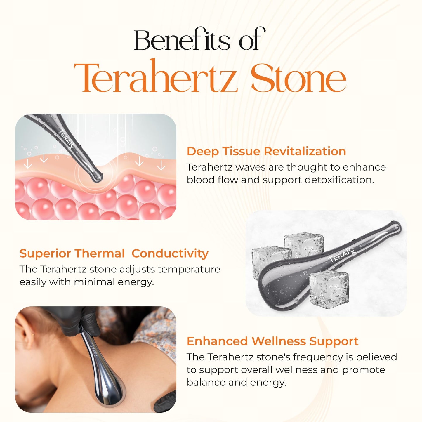 TeraRX® Terahertz Stone Meridian Dial Bar Tool – Authentic Terahertz Gua Sha Facial Tool with Acupressure Tip for Face, Neck, Back & Body – Energy Stone Scraping Tools for Circulation & Relaxation