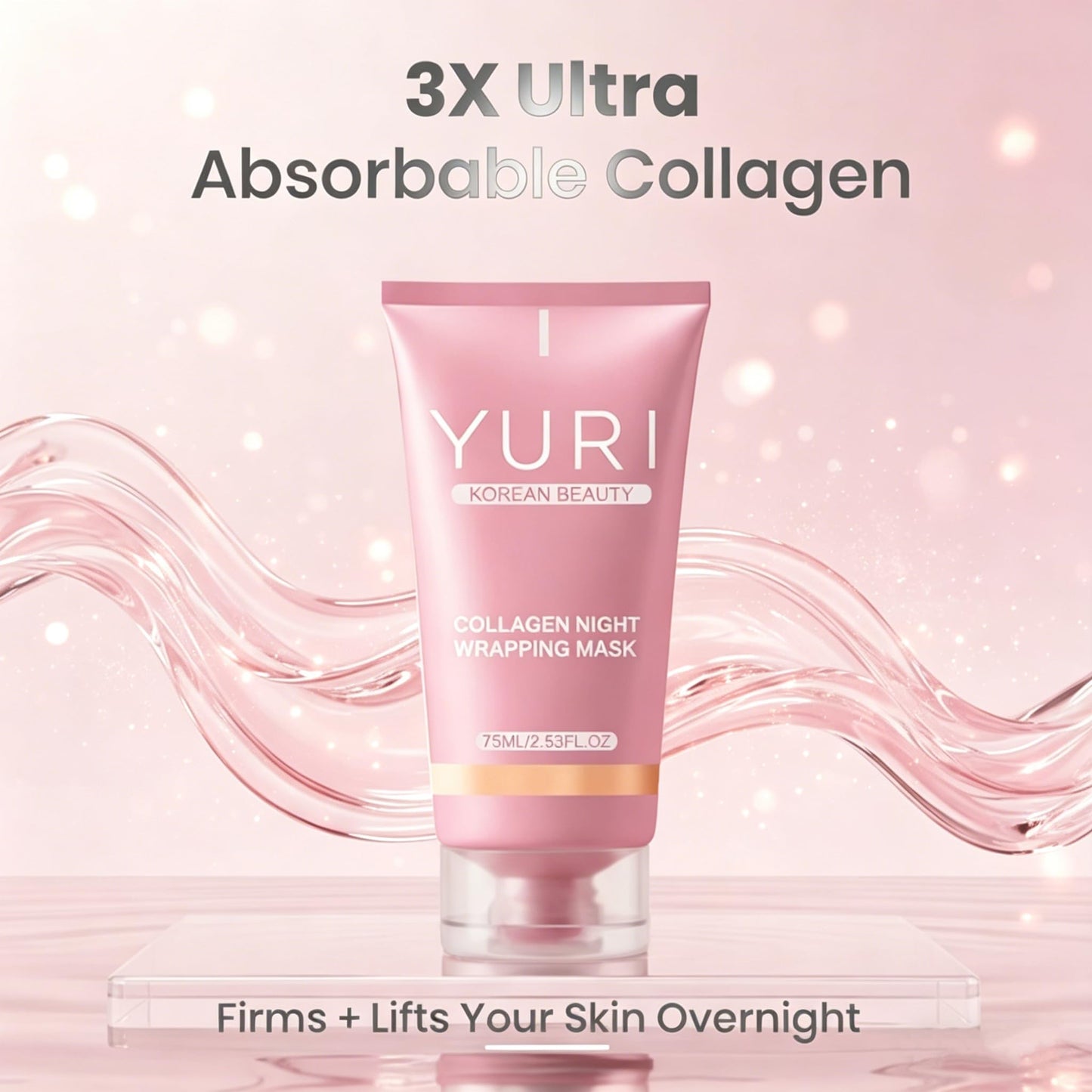 Orvian YURI Collagen Night Wrapping Mask,YURI Collagen Mask,Easy Peel Off Facial Mask Skin Care night mask,Hydrating Face Mask is the Ideal Gifts for Women and Teen Girls!2.54 fl.oz (2pcs)