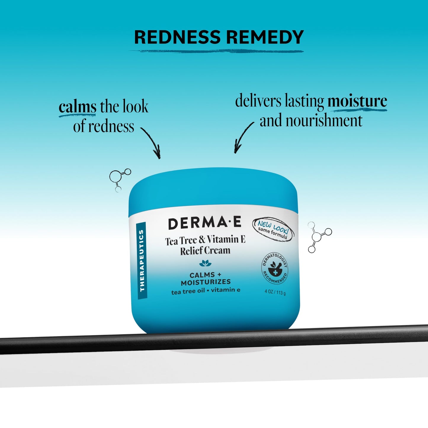 Derma E Tea Tree and Vitamin E Relief Cream – Deeply Moisturizing Tea Tree Lotion – Vitamin E Cream Soothes, Calms and Nourishes Dry, Irritated Skin, 4 oz