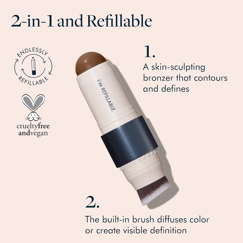 Trestique Bronzer Stick - Refillable Contour Makeup with Blending Brush | Sustainable Cream Bronzer