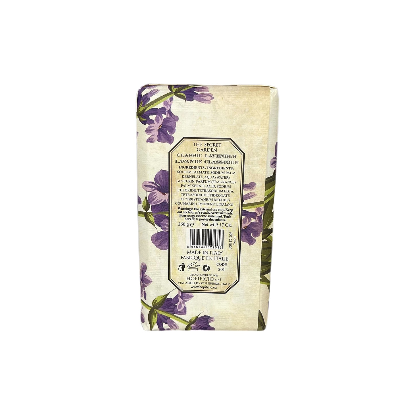 Hopificio Classic Lavender Handmade Soap. Finest Milled All-Natural Bar Soap, Moisturizing & Brightening. Suitable for Hand, Face & Body 9.17 Oz