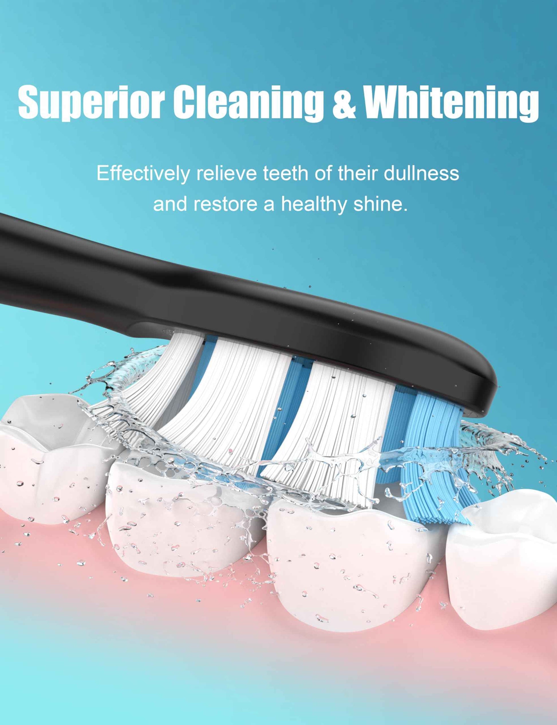 Toothbrush Replacement Heads for Philips Sonicare Electric Sonic Tooth Refill Brush Head, 10 Pack Black