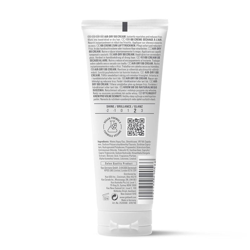 Goldwell Air-Dry BB Cream - Lightweight Styling Cream for Effortless Waves | 3.4 oz