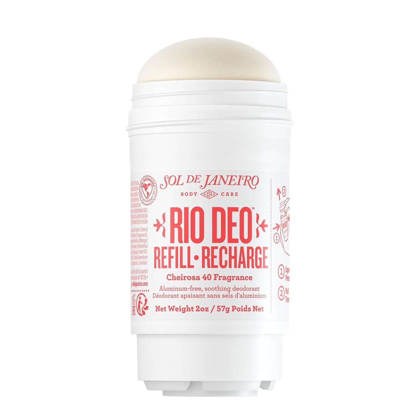 Rio Deo Aluminum-Free Deodorant Refill Cartridge | Sol de Janeiro - Eco-Friendly & Long-Lasting