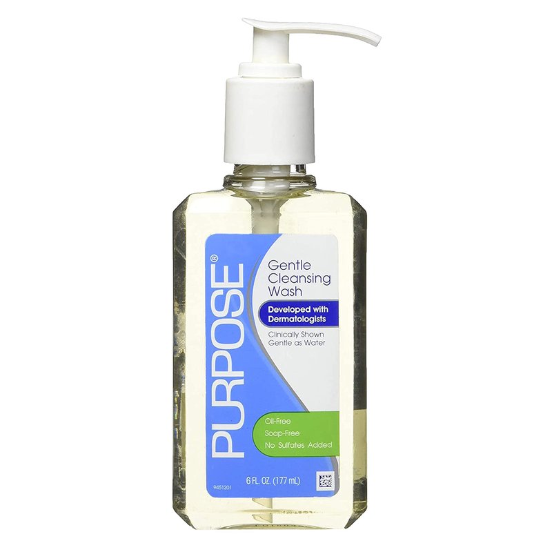Purpose Gentle Cleansing Wash For All Skin Types, Gentle As Soap, Removes Dirt, Oil, and Makeup Without Over-Drying, Pump Bottle, 6 Fluid Ounce
