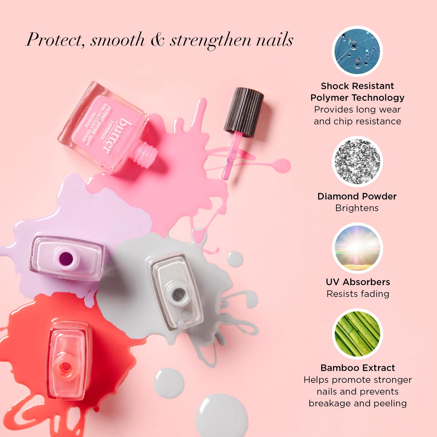 butter LONDON Patent Shine 10X Nail Lacquer, Helps Protect & Strengthen Nails, Gel-Like Finish & Chip-Resistant, 10-Free Formula, Vegan, Cruelty & Paraben Free, Good Vibes