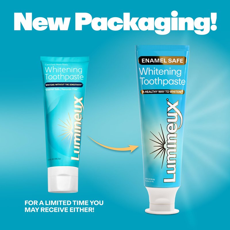 Lumineux Whitening Duo Set – Peroxide Free - Enamel Safe for Whiter Teeth – Includes 21 Whitening Treatments & 2 Pack Whitening Toothpaste Certified Non-Toxic, Fluoride Free & Dentist Formulated