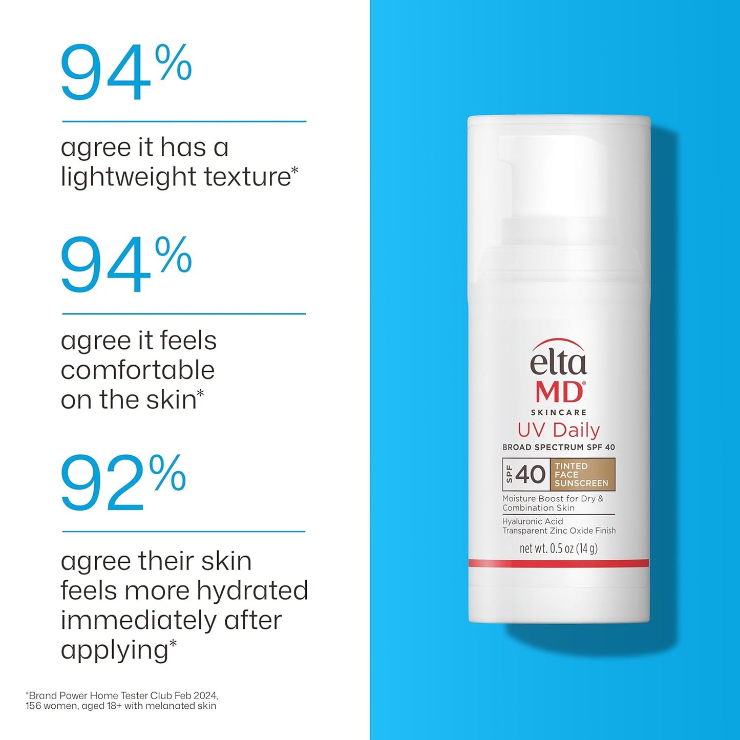 EltaMD UV Clear Tinted Face Sunscreen - SPF 46 Oil-Free Moisturizer with Zinc Oxide | 0.5 oz Pump
