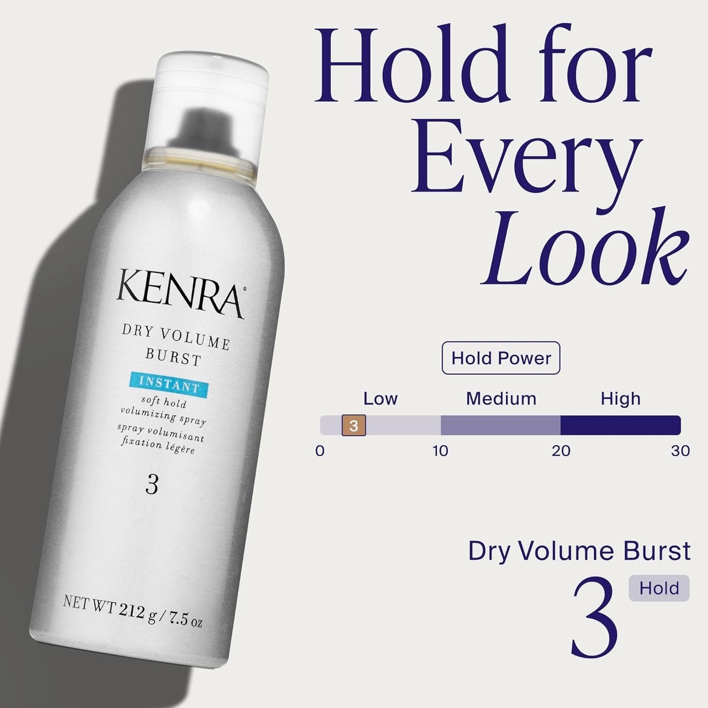 Kenra Dry Volume Burst 3 - Instant Volume Hairspray for All Hair Types | Soft Hold, Dry Application