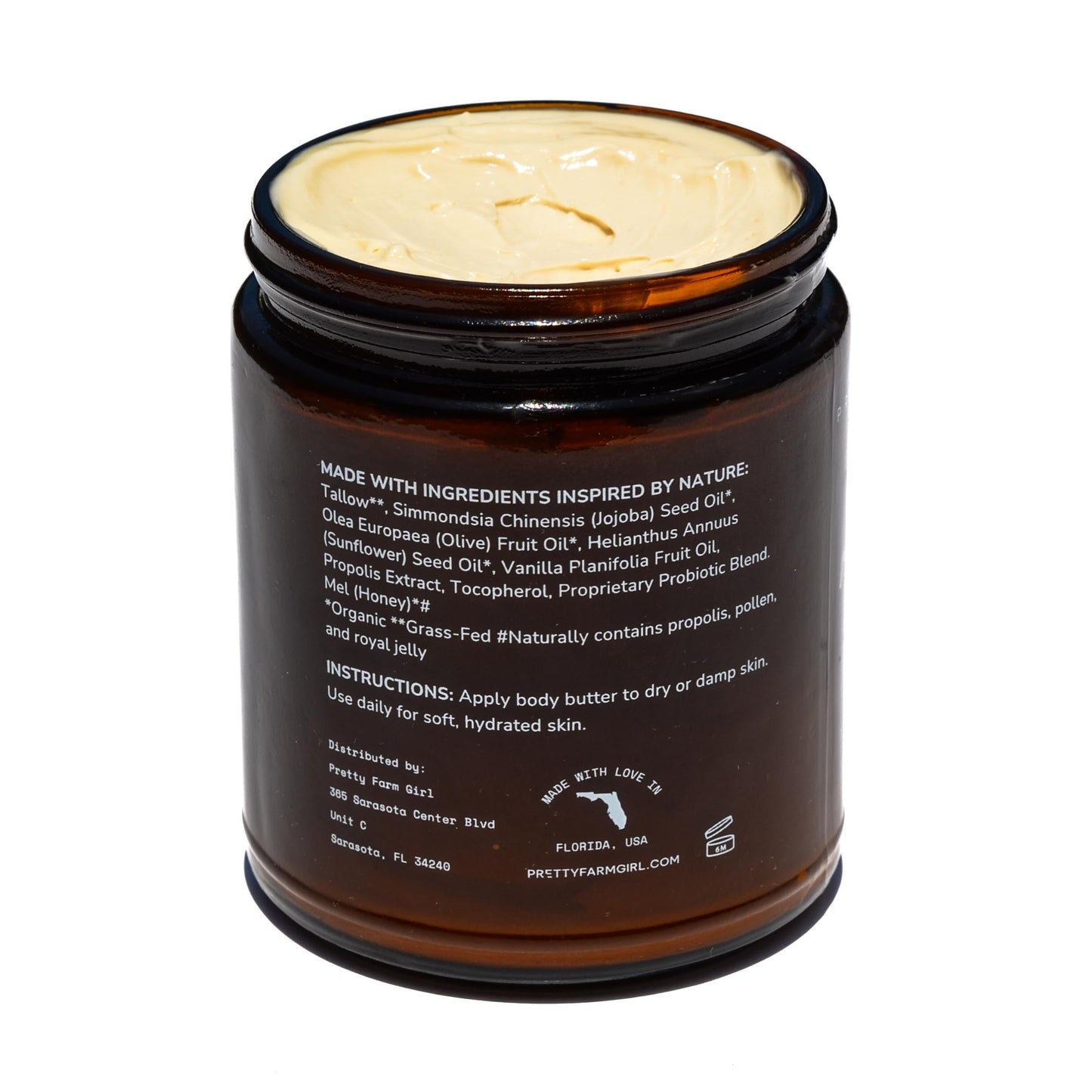 Pretty farm girl Vanilla Bean + Tallow Body Butter - Nourish, Sooth, and Moisturize - Lightly Whipped - All Skin Types - Full Body Use - Vanilla Scent, 2.6oz