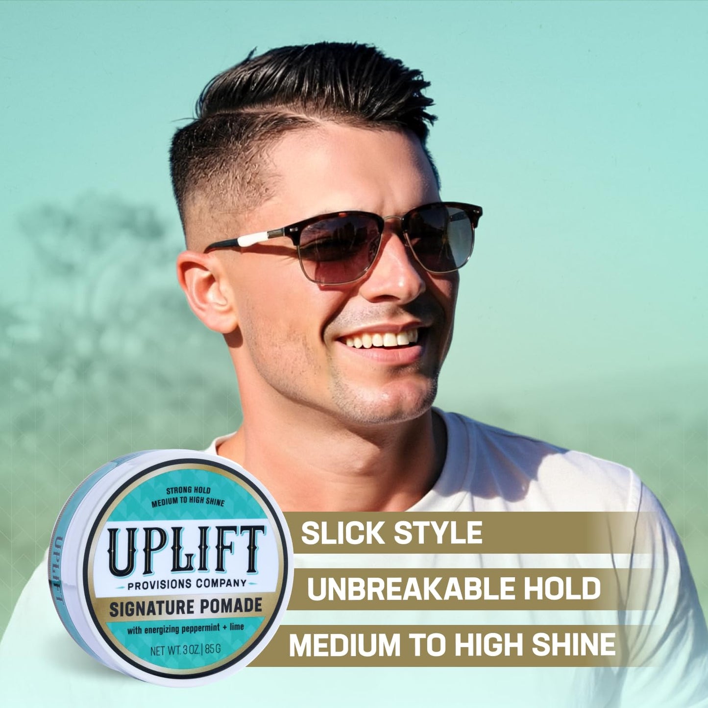 Uplift Signature Pomade - Hair Pomade 3 oz, Strong Hold High Shine