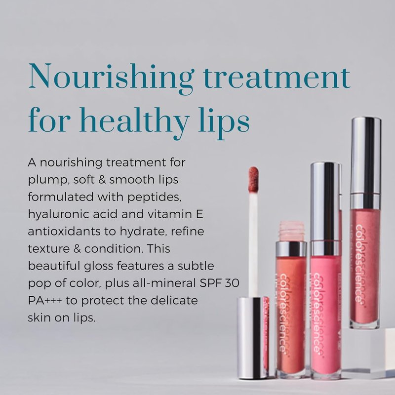 Colorescience Peptide Lip Shine SPF 30 - Hydrating Lip Plumper with Mineral Actives | Buildable Color
