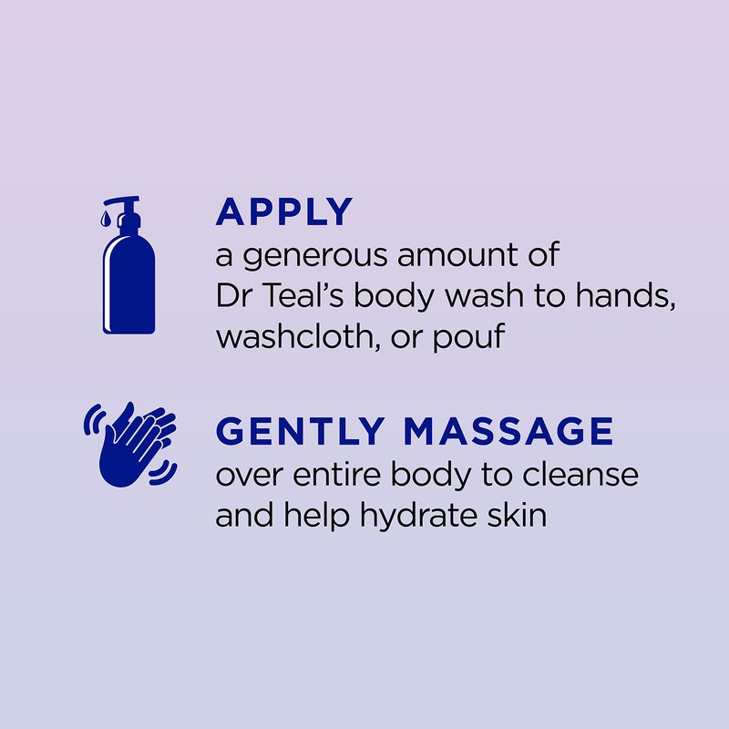 Dr Teal's Body Wash with Pure Epsom Salt, Sleep Blend with Melatonin, 24 fl oz (Pack of 4)