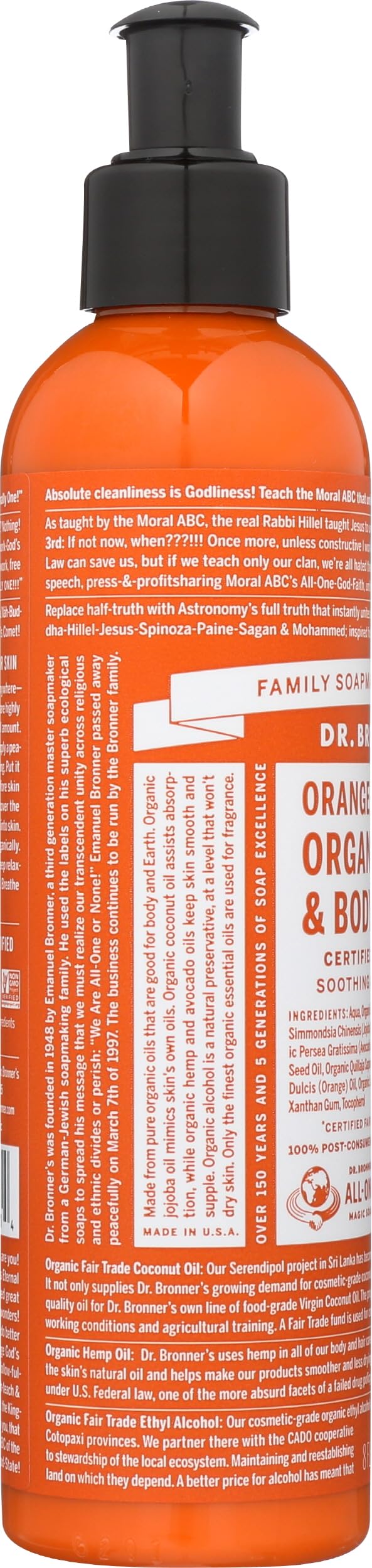 Dr. Bronner's, Lotion Orange Lavender Organic, 8 Fl Oz
