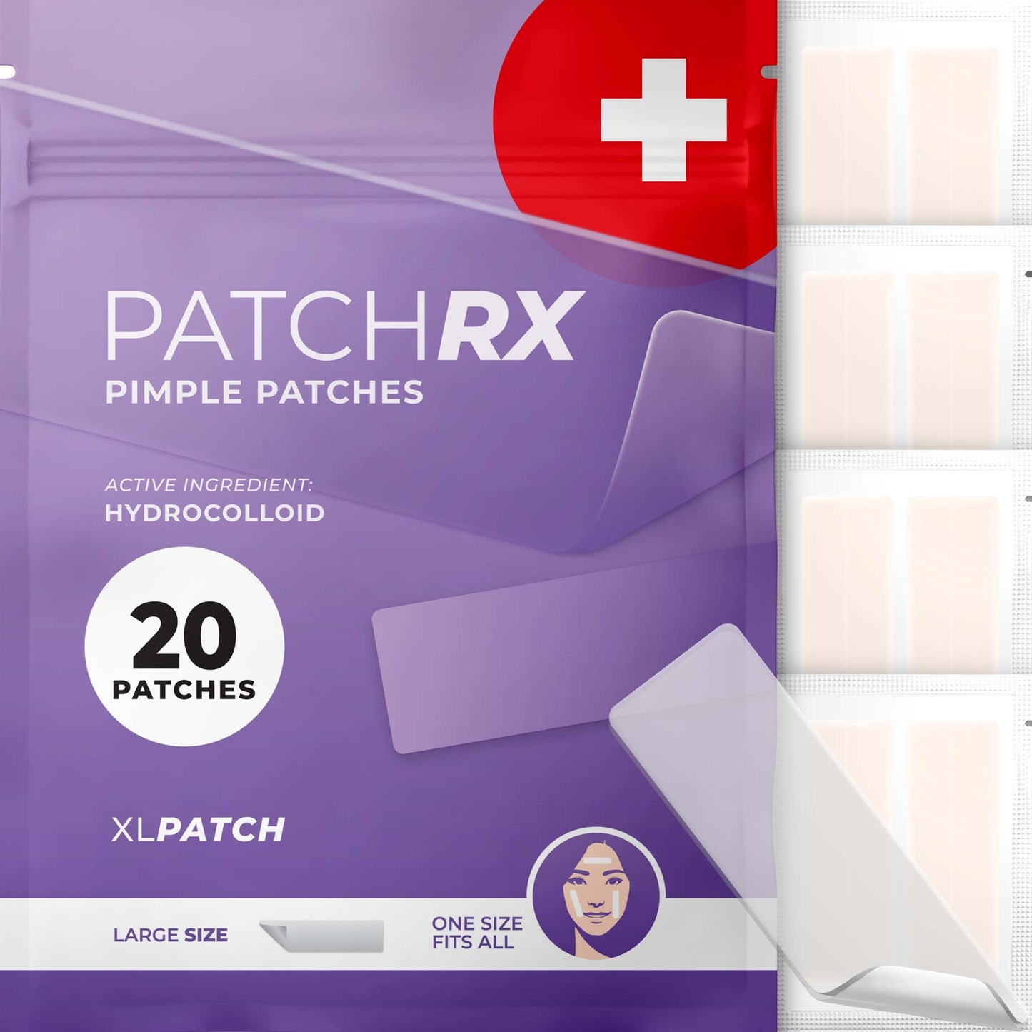 KEYCONCEPTS PatchRx Pimple Patches Bundle - + Pimple Stickers for Face + Large Pimple Patches