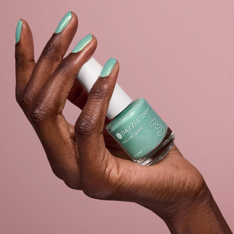 Dazzle Dry Nail Lacquer - In Season Seafoam Green with Gold Shimmer | Semi-Sheer, 0.5 fl oz