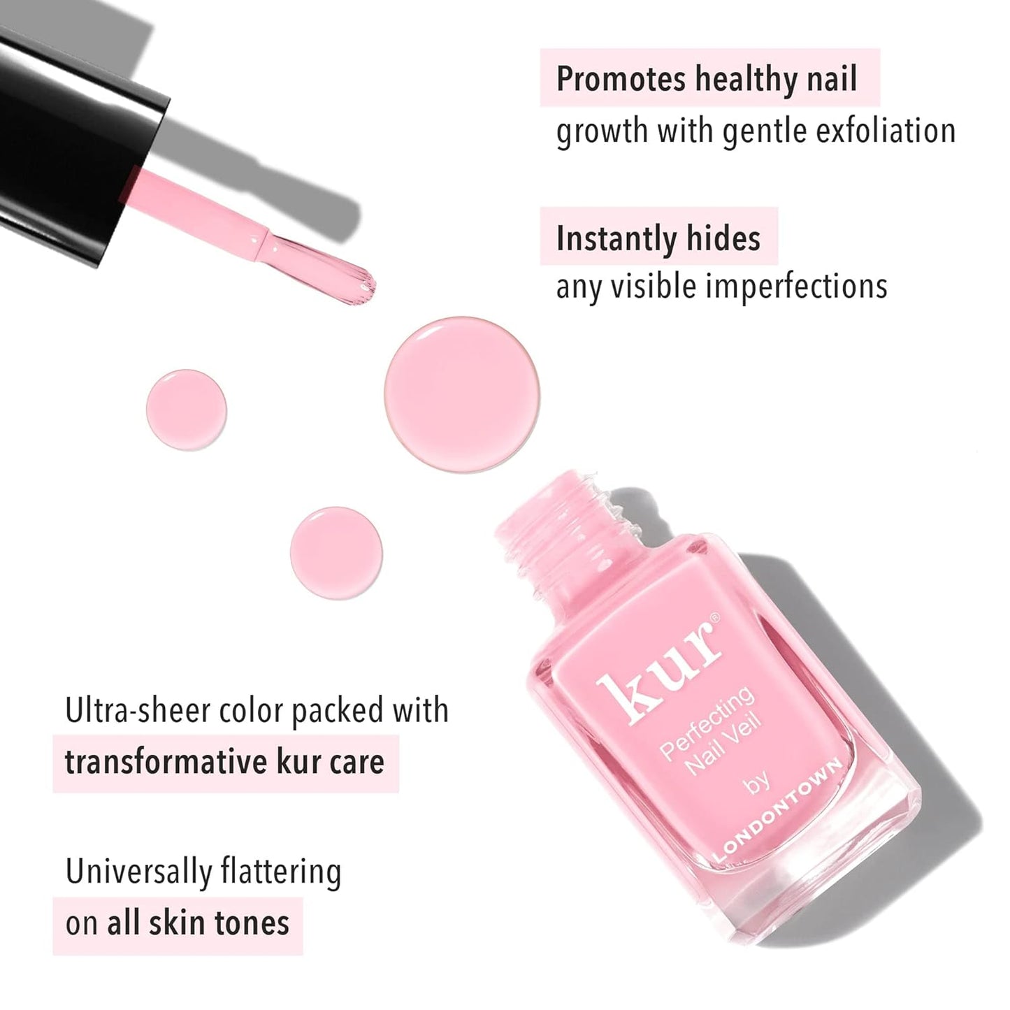 Nail Veil Enhancing Nail Care | Vegan Nail Protectant & Strengthener - Natural Tint, Chip-Resistant